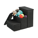 Etna 3-Step Pet Steps with Storage Fold Away Pet Stairs for Dogs Cats - Black - Brand New