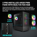 GAMDIAS E-ATX MID TOWER GAMING COMPUTER CASE - BLACK - Like New