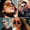 VIYSIOO WOMEN MEN SUNGLASSES TRENDY SQUARE RETRO MIRRORED BROWN/BLACK - BLACK - Like New
