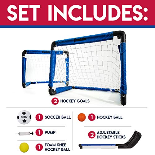 FRANKLIN SPORTS INDOOR MINI GOAL SPORTS SET - 3 IN 1 KIDS - BLUE - Like New