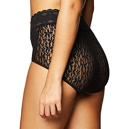 870405 WACOAL WOMEN'S HALO LACE BRIEF PANTY SIZE L BLACK - Brand New