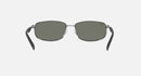 RAY-BAN POLISHED GUNMETAL FRAME, CRYSTAL GREEN POLARIZED LENSES, 61-16-130 3P - Like New