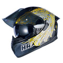 HAX Obsidian Full Face Dual Visor Motorcycle Helmet Pinlock Ready Slayer Gold L - Brand New