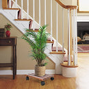 ALLADINBOX Plant Caddy 2 Set 12" Wooden Heavy Duty Plant Stand Lockable Wheels - Like New