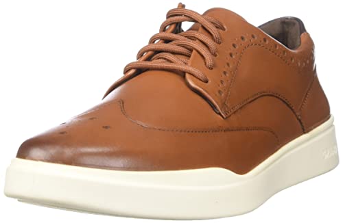 CS35974 COLE HAAN MEN'S GRAND CROSSCOURT WINGTIP SNEAKER BRITISH TAN/IVORY 10 - Like New