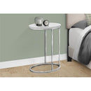 Monarch Specialties Oval Chrome Metal Accent Table B01N7GCBPN - Glossy White - Brand New