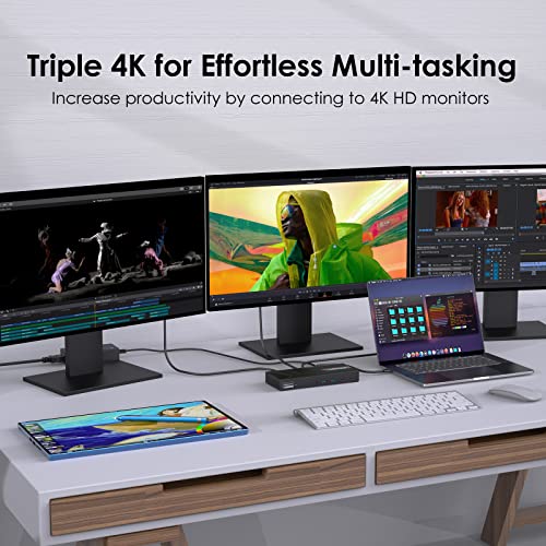 WAVLINK DisplayLink Docking Station Triple Monitor 4K@60Hz for 3 Monitors - Like New
