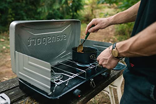 Stansport 2-Burner Propane Stove - Silver (203-05-95) - Black/Gray - Like New