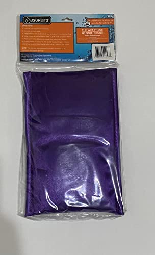 ABSORBITS WET PHONE RESCUE POUCH, PADDED PHONE POUCH TO DRY - PURPLE - Like New