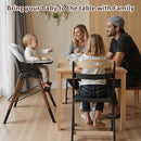 GAIVE 8 in 1 Convertible Wooden High Chair, Easy to Clean - White - Like New