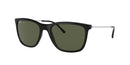 RAY-BAN SUNGLASSES - BLACK FRAME, SILVER ARMS AND GREEN LENSES, 56-19-140 3N - Like New