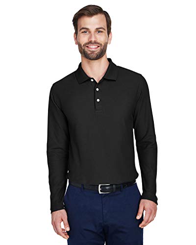 DEVON & JONES MEN'S DRYTEC20 PERFORMANCE LONG-SLEEVE POLO 2XL BLACK - Like New