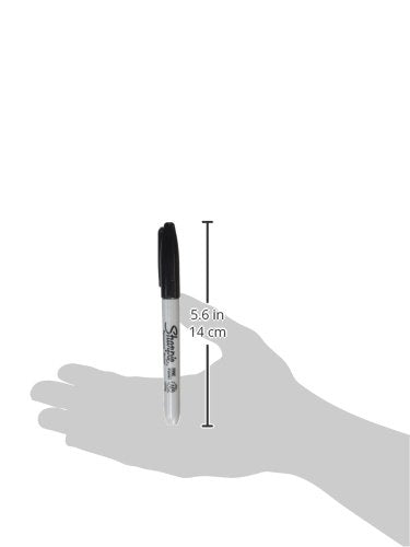 SHARPIE FINE POINT PERMANENT MARKER, 12 COUNT, BLACK/GRAY - Brand New