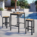 EAST OAK SIGNATURE 3-PIECE OUTDOOR BAR SET, PATIO TABLE FURNITURE - DARK GRAY - Like New