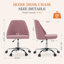 HOMEE ARMLESS OFFICE CHAIR WITH WHEELS ADJUSTABLE HEIGHT 360 SWIVEL - PINK - Like New