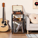 LELELINKY 3 Tier End Table,Record Player Stand with Storage Up to 100 Albums - Like New