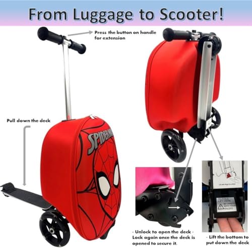 Fast Forward Kid’s Licensed 18" Ride-On Suitcase Scooter Lightweight - Like New