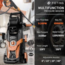 FOTING PRESSURE WASHER 4500PSI 4 QUICK CONNECT NOZZLES, HOSE & FILT - RED/BLACK - Like New