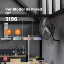 Mytek Ventilador Pared 18 Pulgadas 3196 Metalico/Oscilacion - Like New
