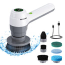 WORKPRO 8V ELECTRIC SPIN SCRUBBER 3SPEED 6 REPLACEABLE BRUSH HEADS - WHITE/GRAY - Like New