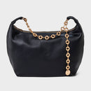 Jewelry Chain Handbag Clutch - A New Day Black: Metal Chain Strap Woven Design - Brand New