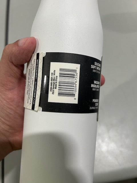 ZULU VANTANGE 26OZ STAINLESS STEEL WATER BOTTLE - WHITE - WHITE - Like New