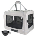PETSEEK SOFT-SIDED PORTABLE CAT & SMALL DOG CARRIER 24X16.5X16 FOLDING - GREY - Like New