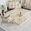 Comfy Cubs Baby Playpen & Baby Gate Toddler Foldable CC-352-LWW - Natural Wood - Like New