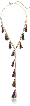REBECCA MINKOFF MULTI TASSEL Y-SHAPED NECKLACE - GOLD - Brand New