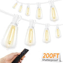 Brightever Outdoor String Lights 200FT LED Patio Lights, CMPC-O60XA - White - Like New