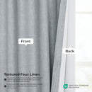 Faux Linen Extra Wide Curtains 1 Panel 100W X 84L Heather Grey B07VNS35Z3 - Brand New