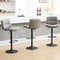 FIRAVOE SET OF 3 DOUBLE-LAYER UPHOLSTERED SWIVEL BAR STOOLS - GRAY - Like New