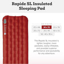 Big Agnes Rapide SL Insulated Sleeping Pad, Ultralight, Compact (20x72) - Orange - Like New
