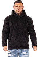 GINGTTO MENS SHERPA HOODIE SWEATER - SIZE: MEN XL - BLACK - Like New