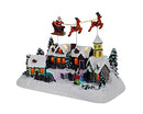 TOP TREASURES ANIMATED SANTA & REINDEER SLEIGH CHRISTMAS VILLAGE - MULTICOLOR - Like New