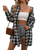 HOTOUCH WOMENS FLANNEL PLAID BOYFRIEND SHIRTS WITH POCKETS - SIZE: WOMEN M - Like New