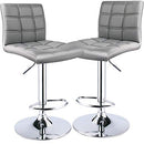 Leader Modern Square Back Bar Stools, Adjustable Swivel Bar Stool Set of 2 - Brand New