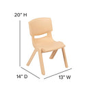 Flash Furniture Natural Plastic Stackable 10.5" Seat Height B08575LRTF - Green - Brand New
