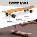 MAGNETO 44IN KICKTAIL CRUISER LONGBOARD SKATEBOARD BAMBOO MAPLE (BLACK) - Like New