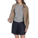 LEVI'S WOMEN'S FAUX LEATHER BOMBER WITH LAYDOWN COLLAR - SIZE : L - TAN - Brand New