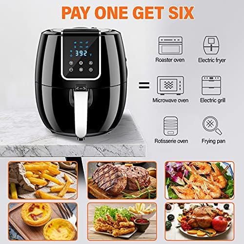 Iconites 6-in-1 Air Fryer 7Qt/6.5L Smart Electric Hot Airfryer AF1201K - BLACK Like New