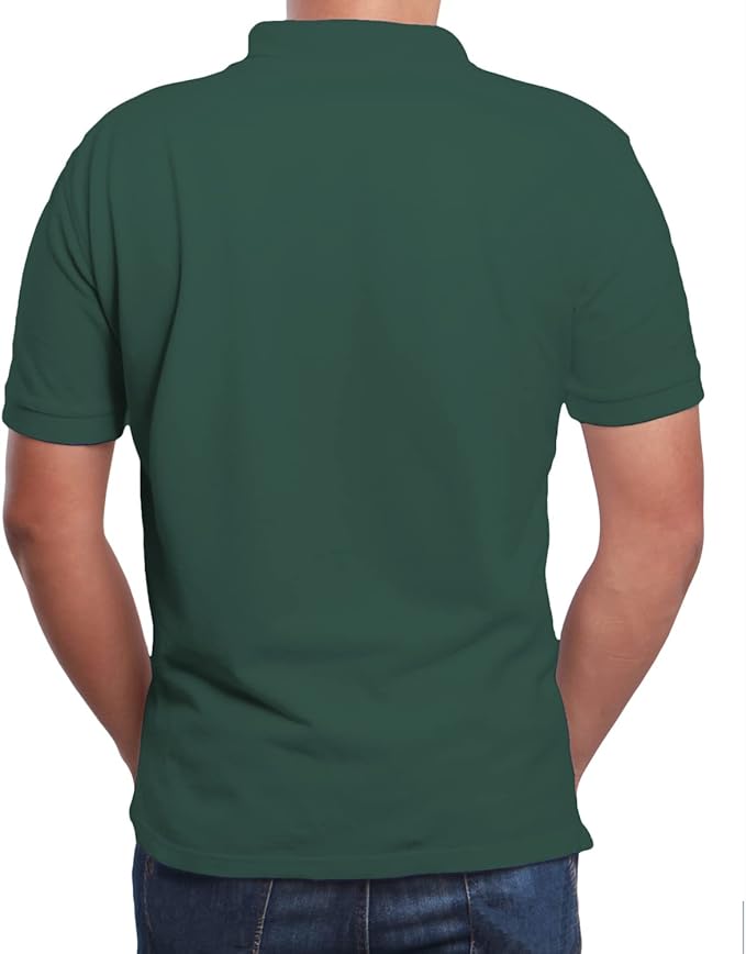 GALAXY BY HARVIC MENS POLO PIQUE SHIRT SCHOOL UNIFORM - SIZE: MEN S - HUNTER - Brand New