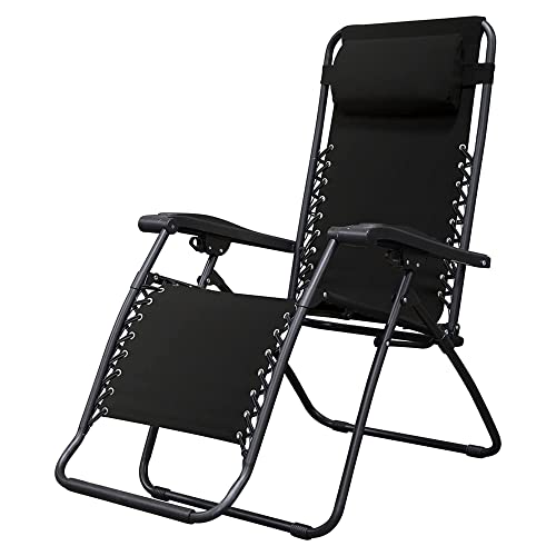 CARAVAN SPORTS ZERO GRAVITY OUTDOOR FOLDING PATIO RECLINER CHAIR - BLACK - Like New