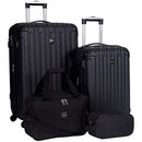 Travelers Club Midtown Hardside 4-Piece Luggage Travel Set, Black - Brand New