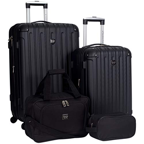 TRAVELERS CLUB MIDTOWN HARDSIDE LUGGAGE TRAVEL, 4-PIECE SET T-55504-001 - BLACK - Brand New