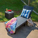 Sunnydaze 5-Position Outdoor Chaise Lounge Chair - Propylene, Wood-Look - Black - Like New