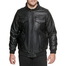 LM8TU476 LEVI'S MEN FAUX LEATHER AVIATOR BOMBER JACKET SIZE 2XLT - BLACK - Brand New