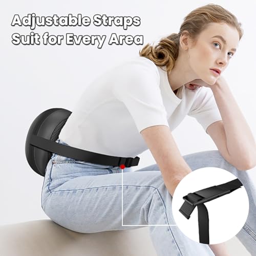 MASSAGEASE ADJUSTABLE NECK-SHOULDER MASSAGE PILLOW MAGIC STRAP - BLACK - Like New