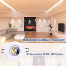 Cozyou Canless Recessed Gimbal Downlight, 8W, 6 Pack - Like New