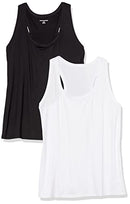 AMAZON ESSENTIALS WOMEN'S ACTIVE RACERBACK TANK TOP, 2 PACK, XS,  BLACK/WHITE - Brand New